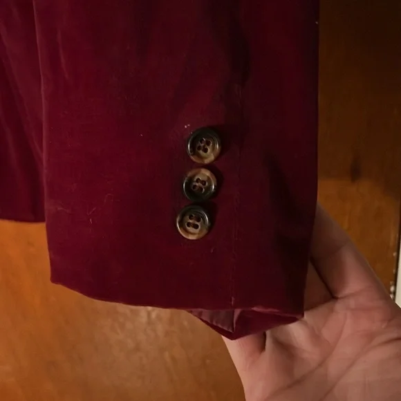 vintage velvet maroon jacket - Picture 2 of 9